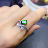 Natural diopside ring, main stone size square 5 * 7mm1116120477