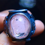 Rare natural water gallbladder black quicksand ring for men and women, bare stone: 14.3/12.8mm1116318588