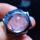 Rare natural water gallbladder black quicksand ring for men and women, bare stone: 14.3/12.8mm1116318588