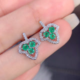 Pure natural Columbia emerald earrings, main stone size: round 3 * 3mm1117190266