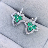 Pure natural Columbia emerald earrings, main stone size: round 3 * 3mm1117190266