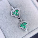 Pure natural Columbia emerald earrings, main stone size: round 3 * 3mm1117190266