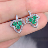 Pure natural Columbia emerald earrings, main stone size: round 3 * 3mm1117190266