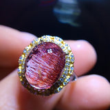 Natural Purple Crystal Super Seven Ring, Specification: 12.2/10.1mm1117398466