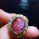 Natural Purple Crystal Super Seven Ring, Specification: 12.2/10.1mm1117398466