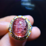 Natural Purple Crystal Super Seven Ring, Specification: 12.2/10.1mm1117398466