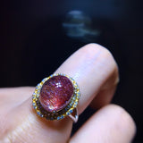 Natural Purple Crystal Super Seven Ring, Specification: 12.2/10.1mm1117398466