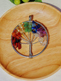 Colorful natural crystal rubble fortune Tree Pendant