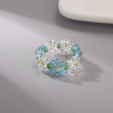 Sweet Flower Opening Adjustable Ring For Women Korean Trend Exquisite Jewelry Shiny Rhinestone Zircon Finger Ring Party Gift